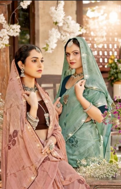 Lace Work Saree